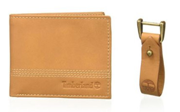 Leather Slimfold Wallet with Matching Fob Gift Set