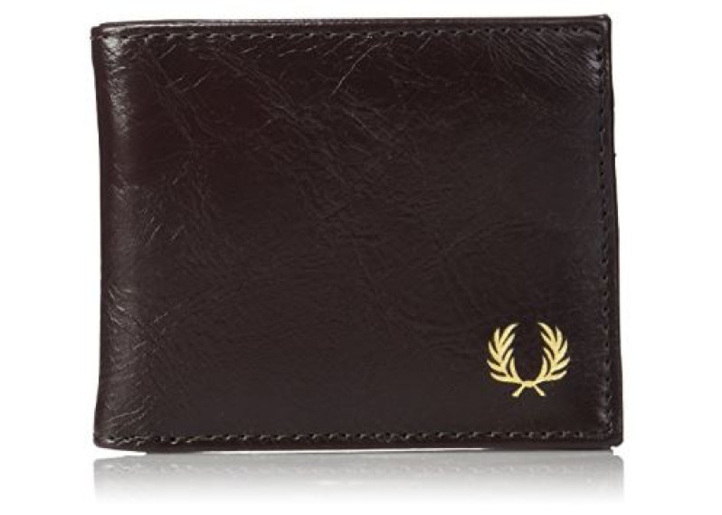 Fred Perry Men's Classic Billfold & Coin Wallet - Dark Chocolate
