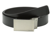 Calvin Klein Men's 32mm Reversible Flat Strap Plaque Buckle With Logo Belt
