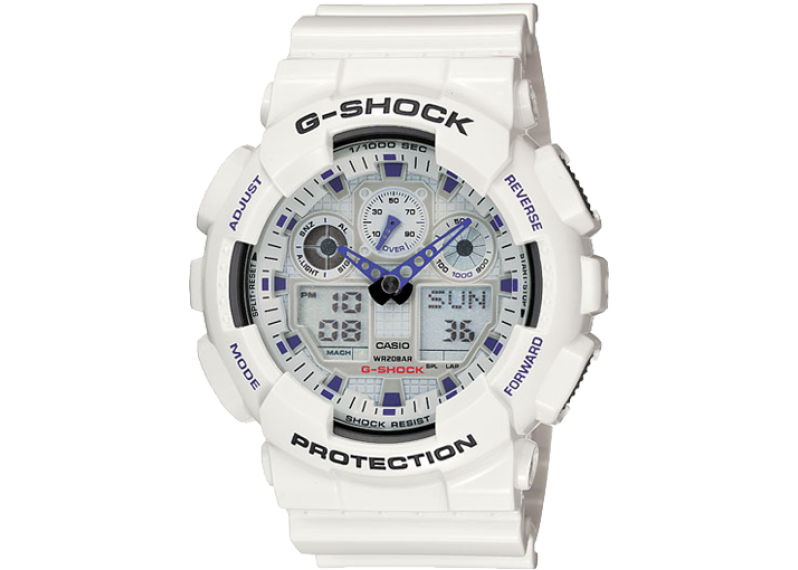 G Shock Analog Digital White Dial Men's Watch GA100A-7