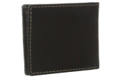 Leather Logan Double Billfold Wallet - Black