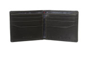 Leather Logan Double Billfold Wallet - Black