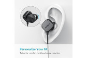 Wireless Headphones, Anker SoundBuds Tag In-Ear Bluetooth Earbuds Smart Magnetic Headphones with aptX Technology, CVC 6.0 Noise Cancellation, 6 Hour Playtime — Bluetooth 4.1 Headset with Mic - Black