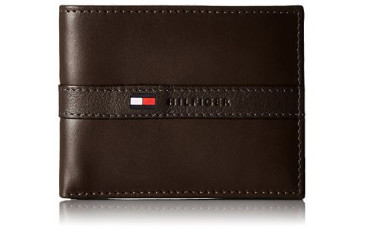 Tommy Hilfiger Men's Ranger Leather Passcase Wallet with Removable Card Holder - Brown