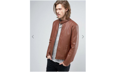 Faux Leather Racing Jacket 