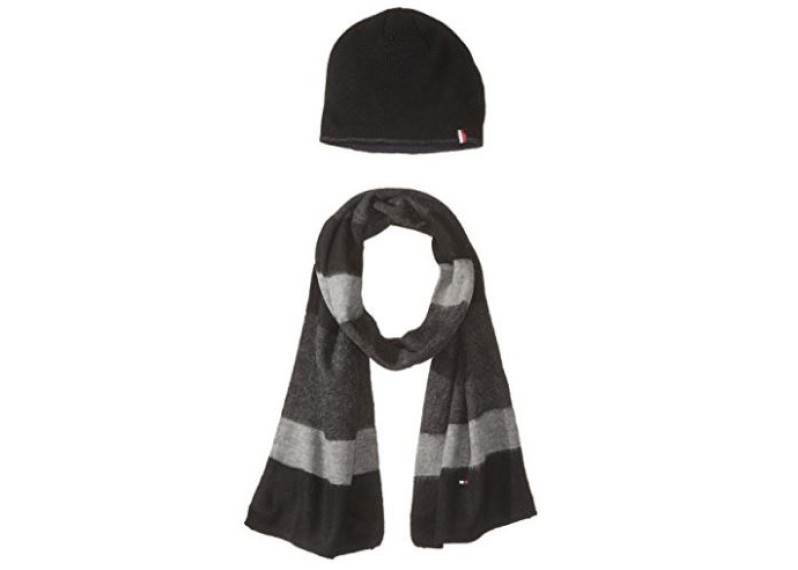 Brushed Color Block Hat and Scarf Set