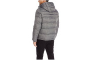 Insulated Midlength Quilted Puffer Jacket with Fixed Hood 