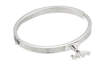 COACH Pave Horse and Carriage Hinged Bangle -Clear
