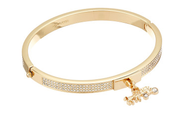 COACH Pave Horse and Carriage Hinged Bangle - Gold