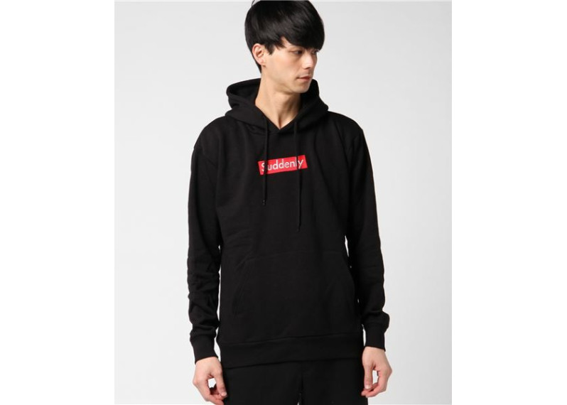 BOX logo embroidered pull parka