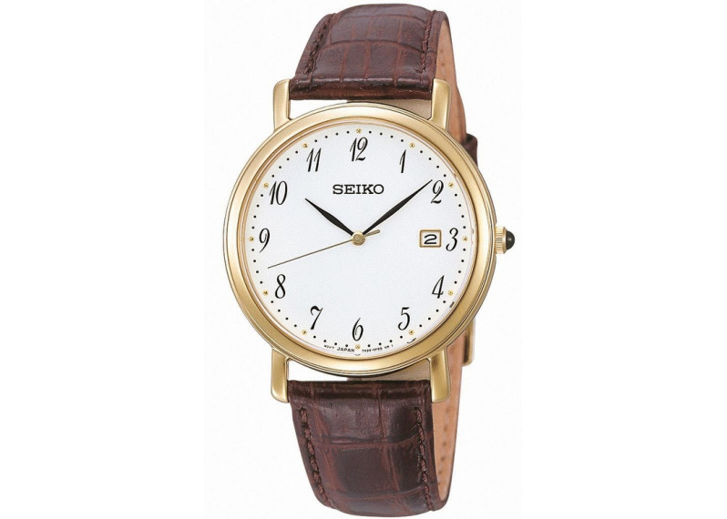 White Dial Brown Leather Watch SKK648
