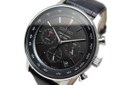 Chronograph Black Dial Black Leather Watch SSB171
