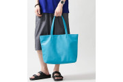 color fake leather tote bag