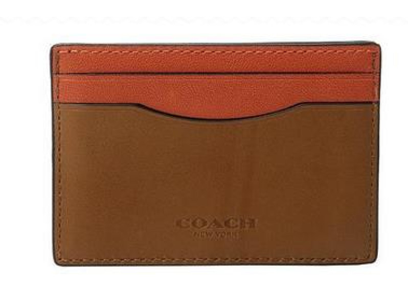 COACH Sport Calf Card Case - Carmine