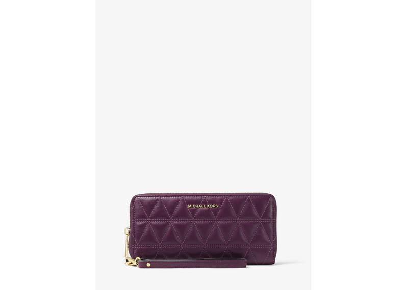 Jet Set Travel Quilted-Leather Continental Wristlet