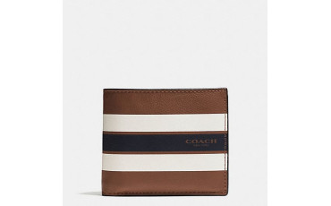 COMPACT ID WALLET WITH VARSITY STRIPE