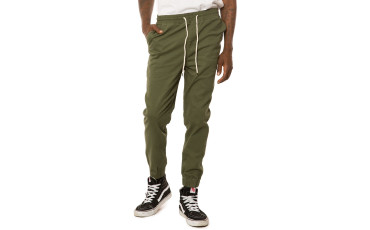 MILITARY GREEN STRETCH TWILL JOGGER