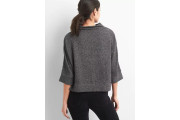 Textured funnel-neck pullover sweater