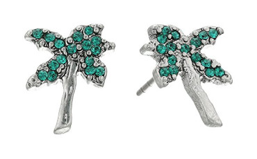 Charms Tropical Strass Palm Tree Studs Earrings
