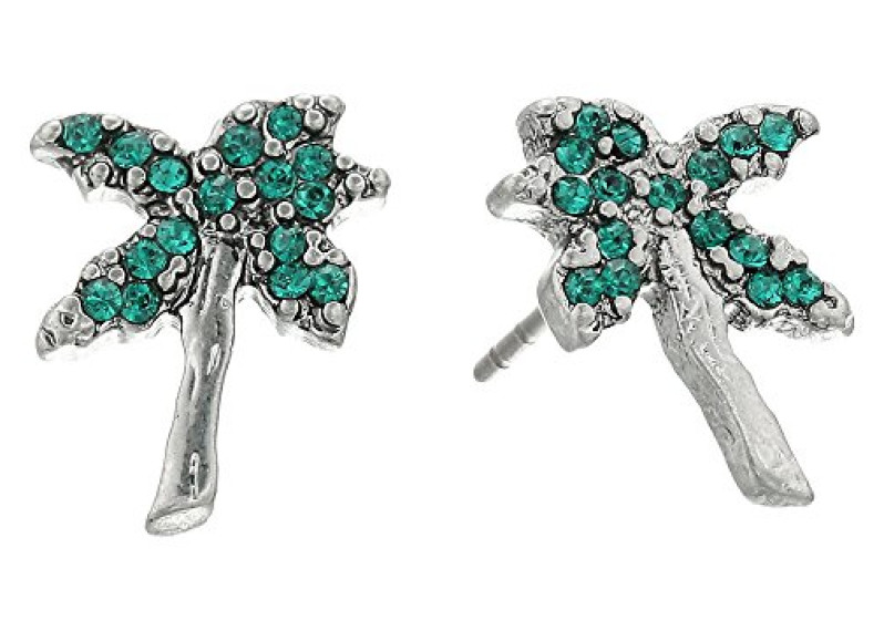 Charms Tropical Strass Palm Tree Studs Earrings