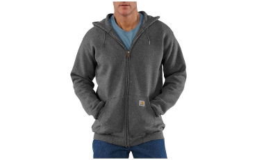 Midweight Hooded Zip Front Sweatshirt