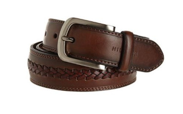 Double-Stitched Leather Belt