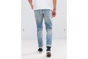 Slim Jeans In Mid Wash Vintage With Abrasions