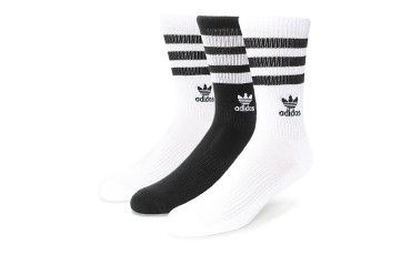 adidas Roller Black & White Crew Socks 3 Pack