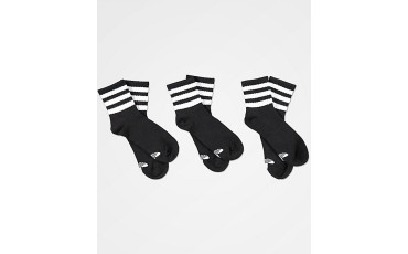 adidas 3 Pack Black Anklet Socks