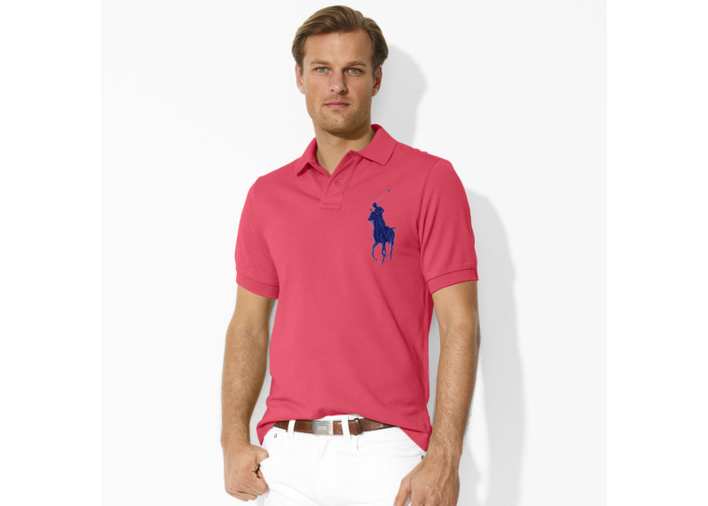 CLASSIC FIT COTTON MESH POLO - TROPIC PINK