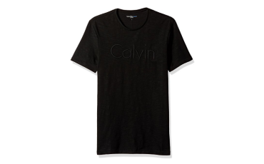 Short Sleeve Embroidered Calvin Crew Neck T-Shirt