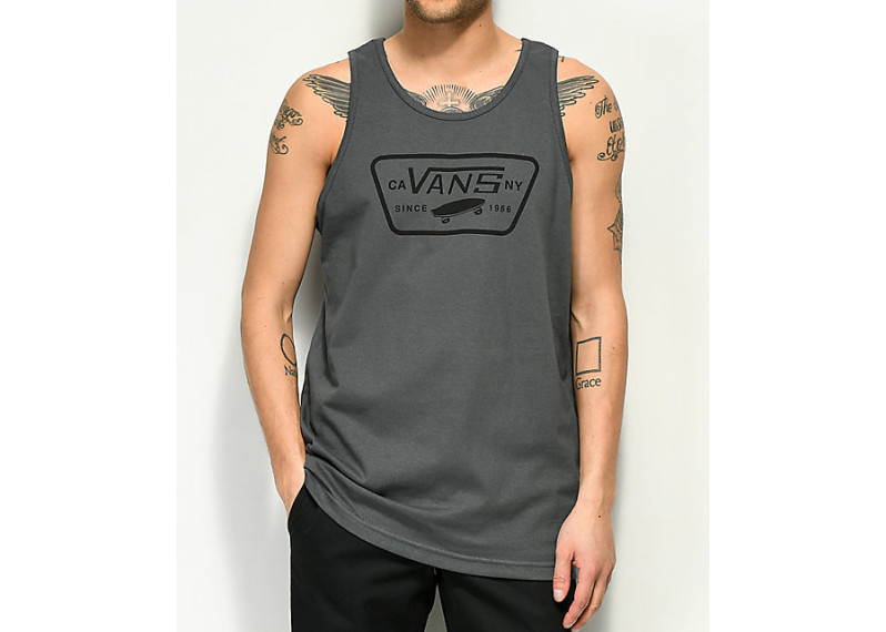 Full Patch Charcoal Tank Top