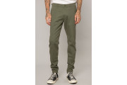 TAPERED STRETCH TWILL CHINO PANTS - 2 PACK IN MILITARY GREEN/BLACK