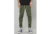 MILITARY GREEN STRETCH TWILL TRACK PANT