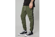 MILITARY GREEN STRETCH TWILL TRACK PANT