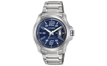 Eco Drive Blue Dial Stainless Steel Men's Watch
