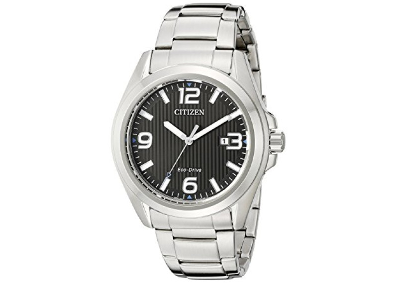 Eco-Drive Black Dial Stainless Steel Men's Watch