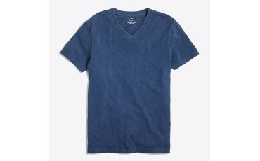 Sunwashed garment-dyed V-neck T-shirt