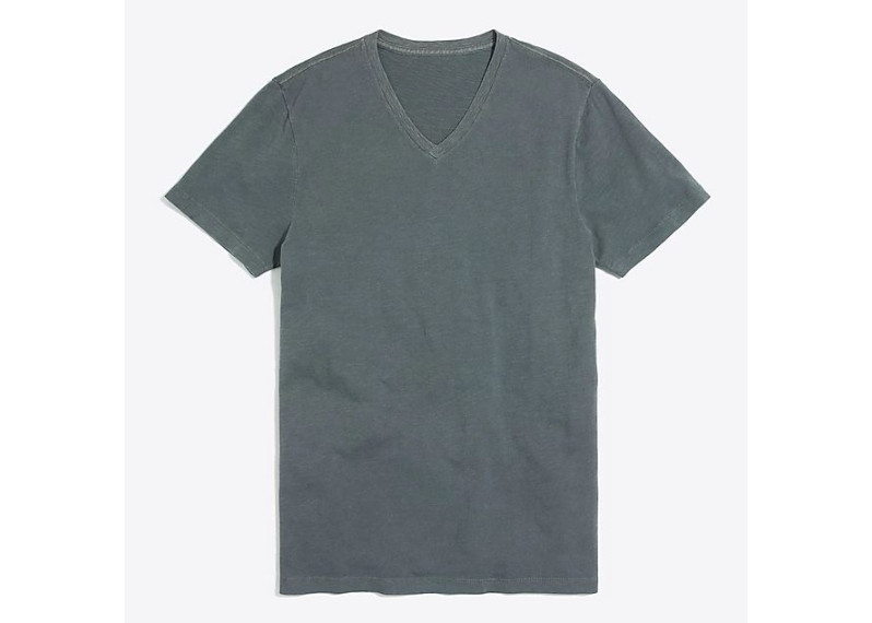 Sunwashed garment-dyed V-neck T-shirt
