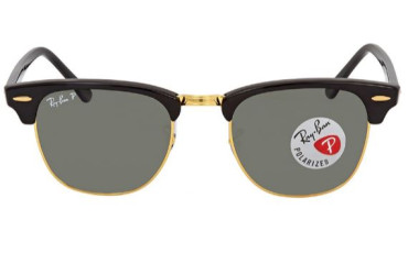 Clubmaster Polarized Green Classic G-15 Square Sunglasses