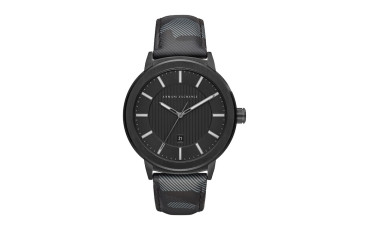 Men's Camo Leather Street Watch, 46mm