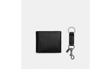 BOXED COMPACT ID WALLET WITH TRIGGER SNAP KEY FOB