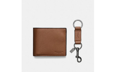 BOXED COMPACT ID WALLET WITH TRIGGER SNAP KEY FOB