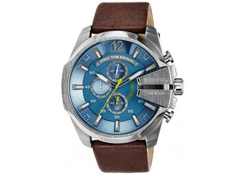 Mega Chief Chronograph Light Blue Dial Brown Leather Men's Watch
