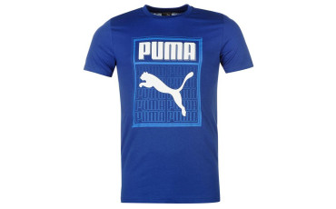Puma Box Logo T Shirt Mens - Royal