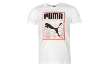 Puma Box Logo T Shirt Mens - White