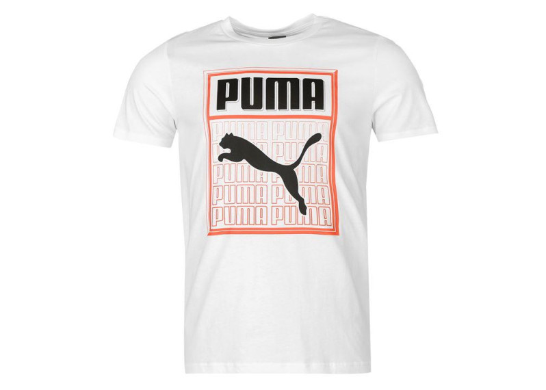 Puma Box Logo T Shirt Mens - White