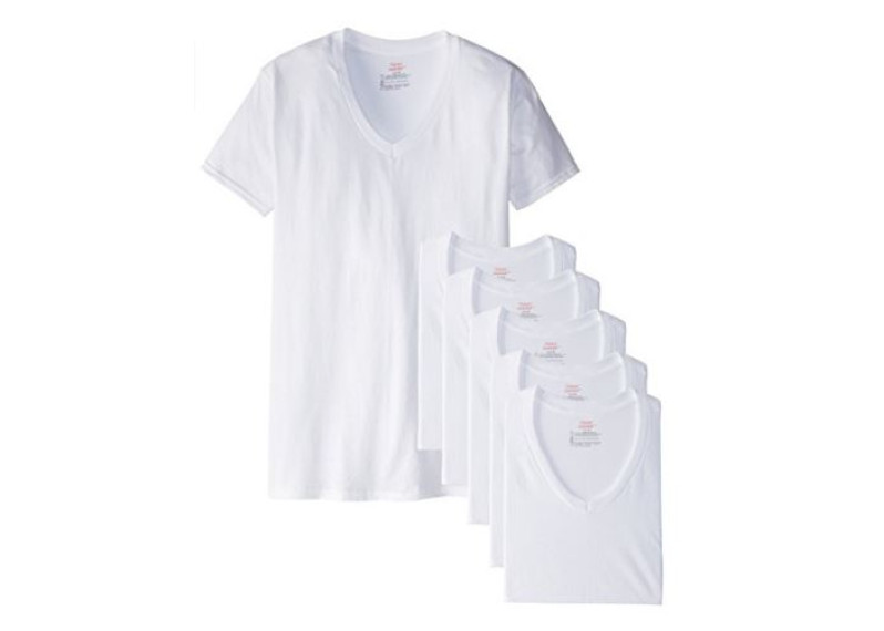 Men's White 6-Pack V-Neck T-Shirts