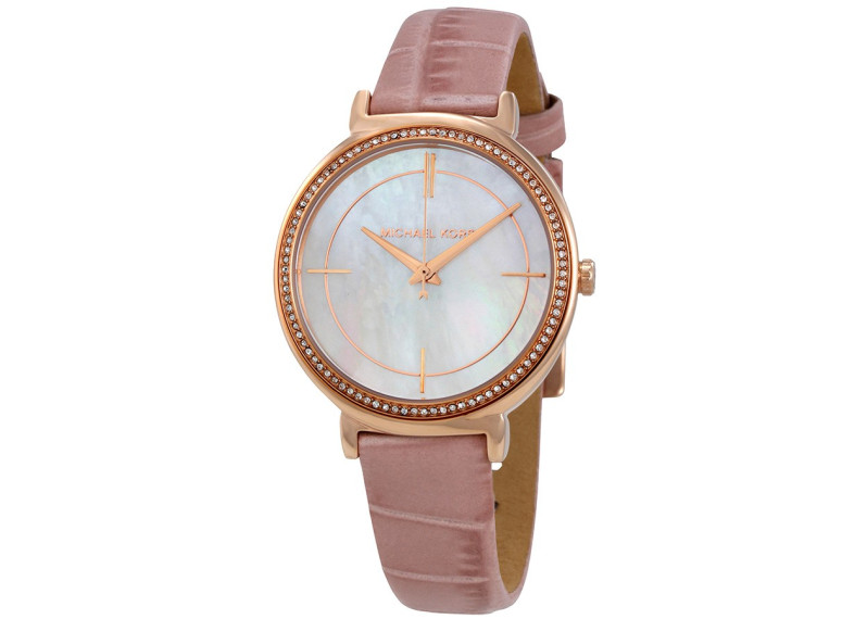 Cinthia Mother Of Pearl Dial Ladies Leather Watch