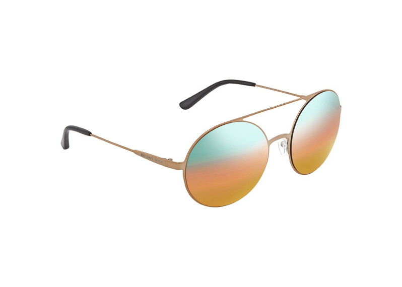 Cabo Teal /Orange Gradient Mirror Round Sunglasses 